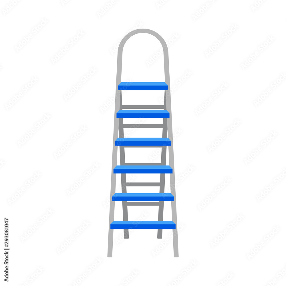 Grey Folding Ladder With Blue Steps Vector Illustration Grey Folding Ladder With Blue Steps Vector Illustration
