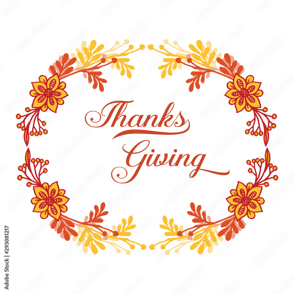 Concept card of thanksgiving, with autumn leaves frame background. Vector Concept card of thanksgiving, with autumn leaves frame background. Vector