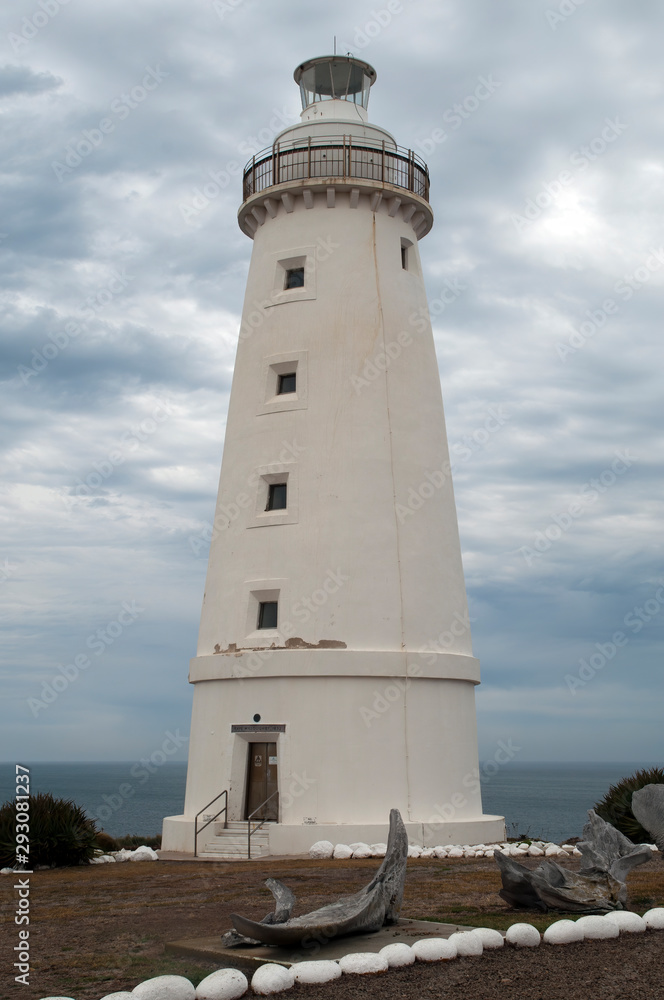 Kangaroo Island Australia, lighthouse at Cape Willoughby with stormy sky