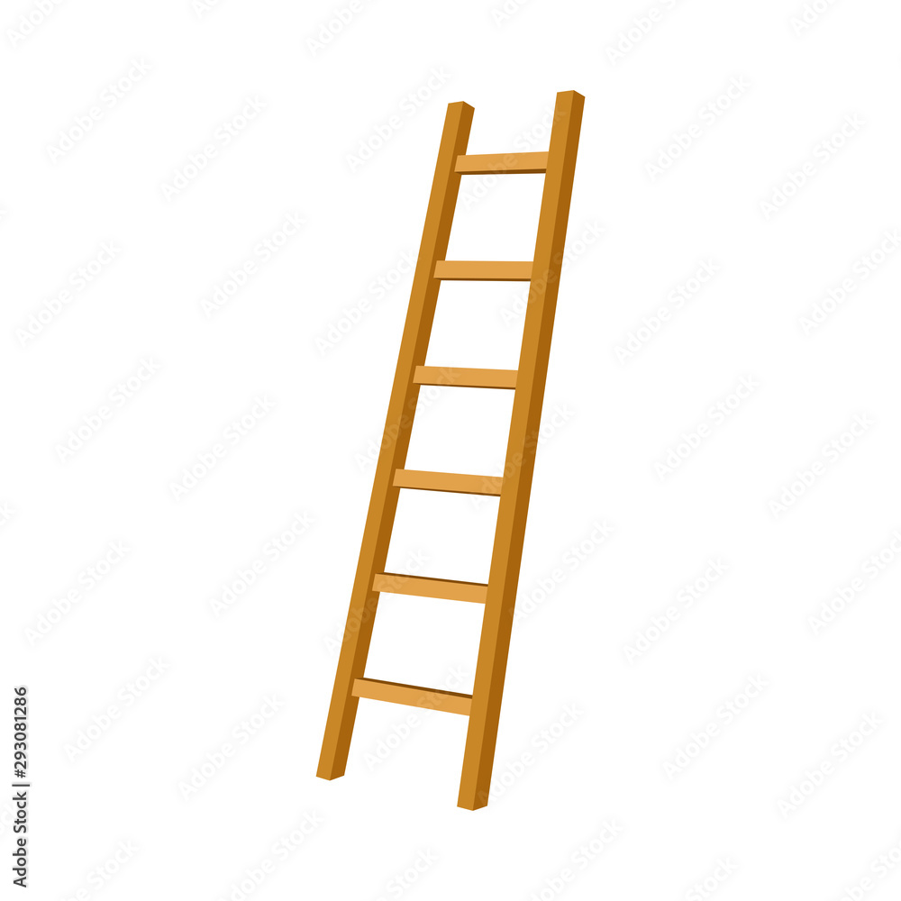 Simple Step Ladder Leaning To The Right Side Vector Illustration Simple Step Ladder Leaning To The Right Side Vector Illustration