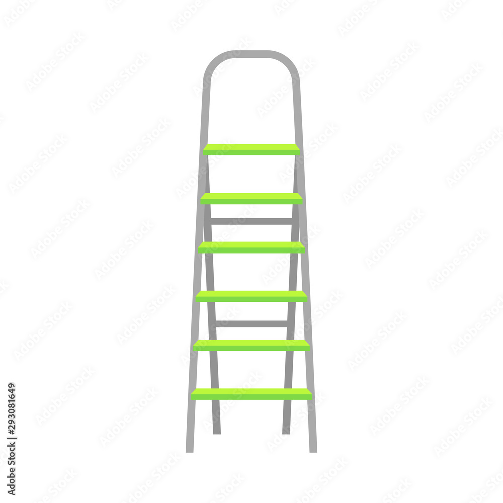 Grey Folding Ladder With Bright Green Steps Vector Illustration Grey Folding Ladder With Bright Green Steps Vector Illustration