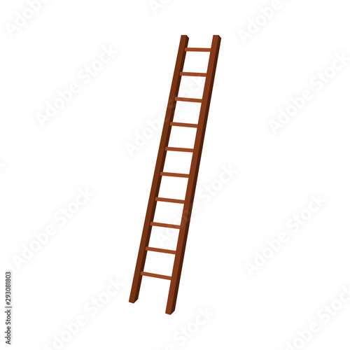 Simple Step Ladder Leaning To The Right Side Vector Illustration