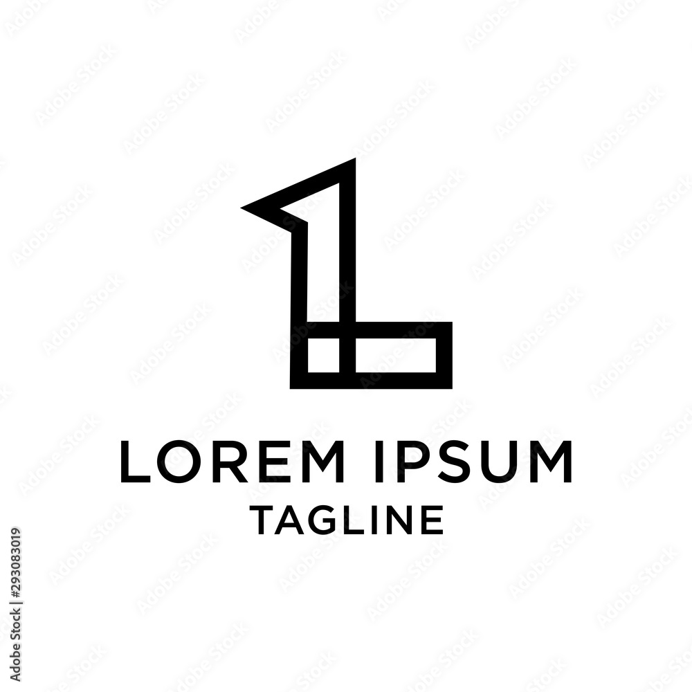 Initial letter and number logo, L and 1, L1, 1L, line logo design template Initial letter and number logo, L and 1, L1, 1L, line logo design template