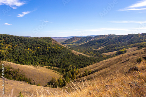 Nuraly mountain range near Zyuratkul national park. Nuraly mountain range is located on the border of the Bashkortostan republic and Chelyabinsk region. Bashkortostan, South Ural, Russia photo