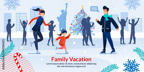 Winter Ice Skating in Central Park New York Poster