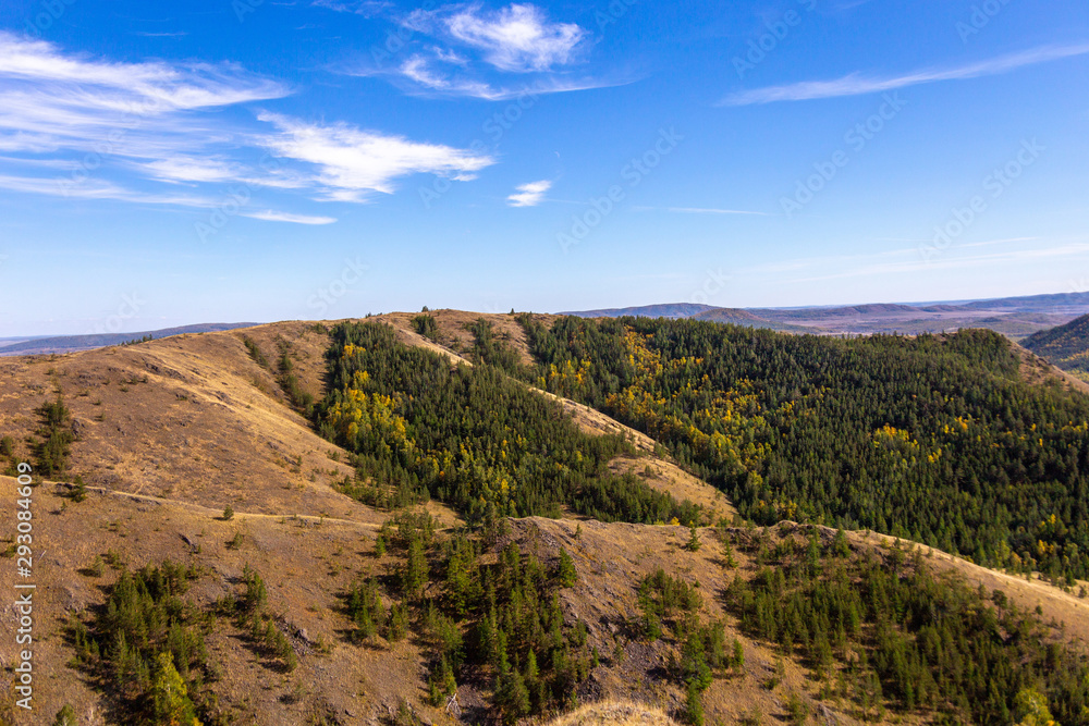 Nuraly mountain range near Zyuratkul national park. Nuraly mountain range is located on the border of the Bashkortostan republic and Chelyabinsk region. Bashkortostan, South Ural, Russia