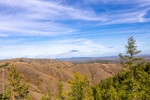 Nuraly mountain range near Zyuratkul national park. Nuraly mountain range is located on the border of the Bashkortostan republic and Chelyabinsk region. Bashkortostan, South Ural, Russia photo