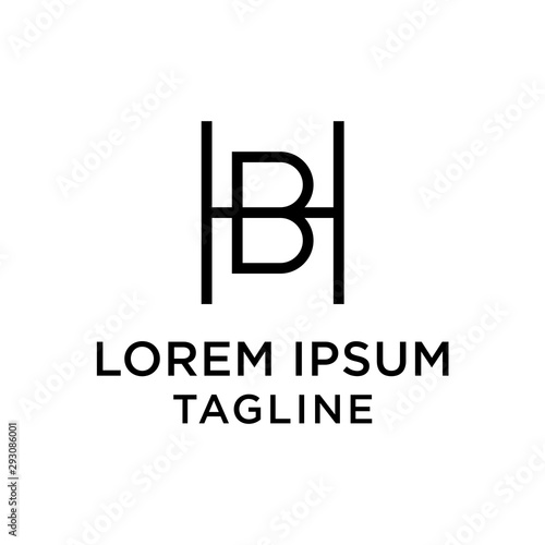 initial letter logo HB, BH logo template