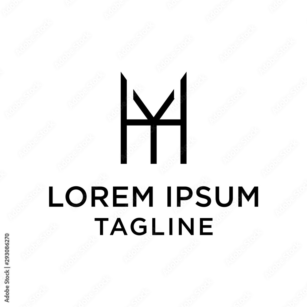 initial letter logo HY, YH logo template initial letter logo HY, YH logo template