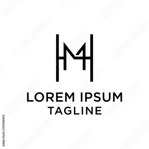 initial letter logo HM, MH logo template