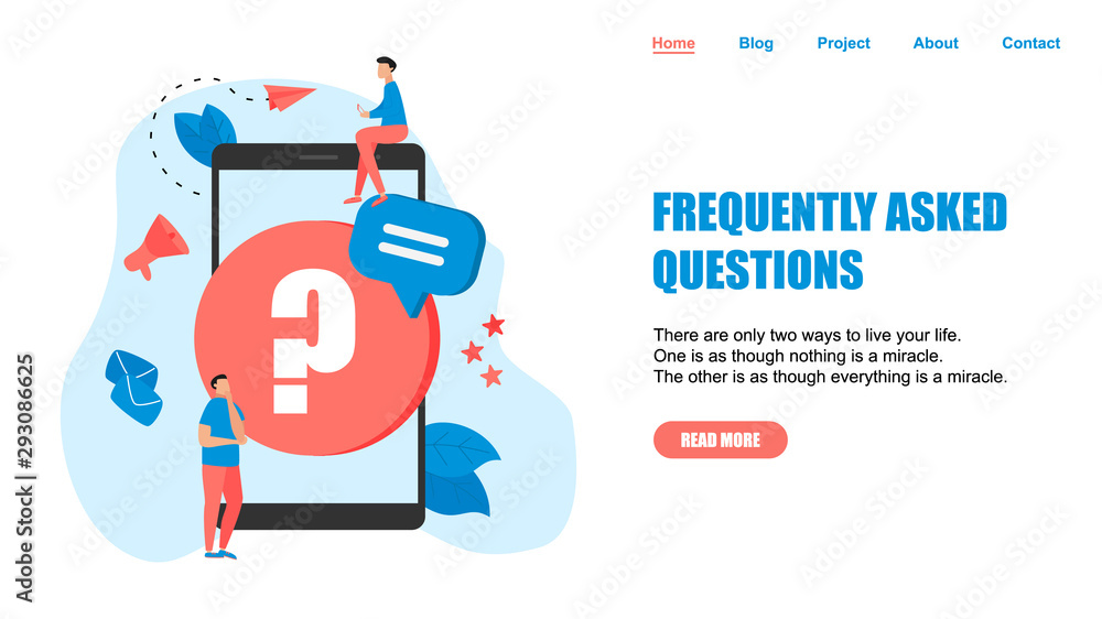Frequently Asked Question flat modern design concept on webpage template Frequently Asked Question flat modern design concept on webpage template