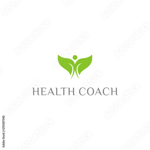 Fitness and Health coach logo design - Vector