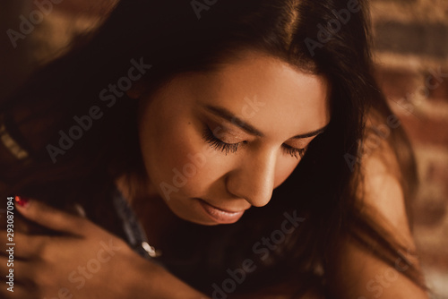 beautiful young indian model close up