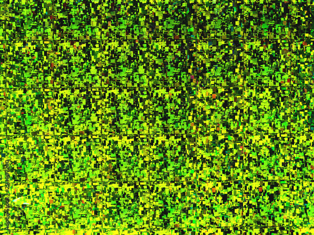 Bright green background. Shiny and sparkling holographic backdrop. Top view, flat lay. Bright green background. Shiny and sparkling holographic backdrop. Top view, flat lay.