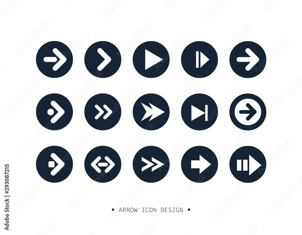 Set of Arrow icon. Conllection of different arrows sign. Black vector arrows. Isolated. Set of Arrow icon. Conllection of different arrows sign. Black vector arrows. Isolated.