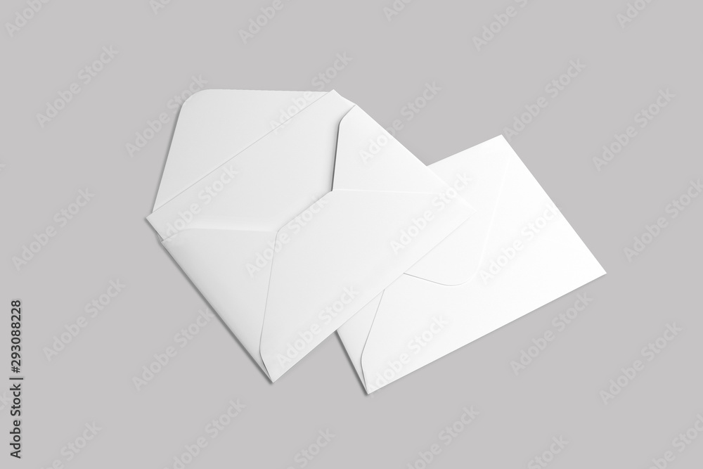 Blank white realistic square straight envelopes mock up Blank white realistic square straight envelopes mock up