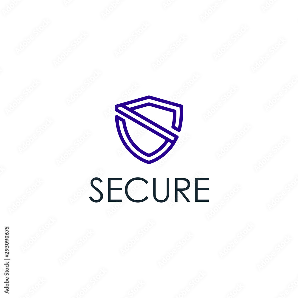 Line art Secure, Safe with Initial S logo design