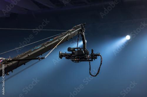 Professional digital video camera on a crane