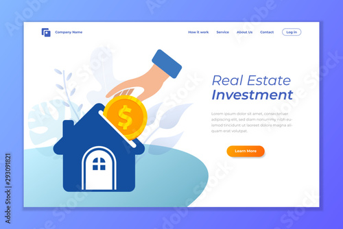 real estate investment vector landing page design
