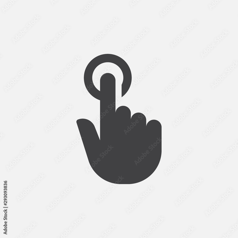 Clicking finger flat icon, hand pointer vector, hand pointer cursor logo design Clicking finger flat icon, hand pointer vector, hand pointer cursor logo design
