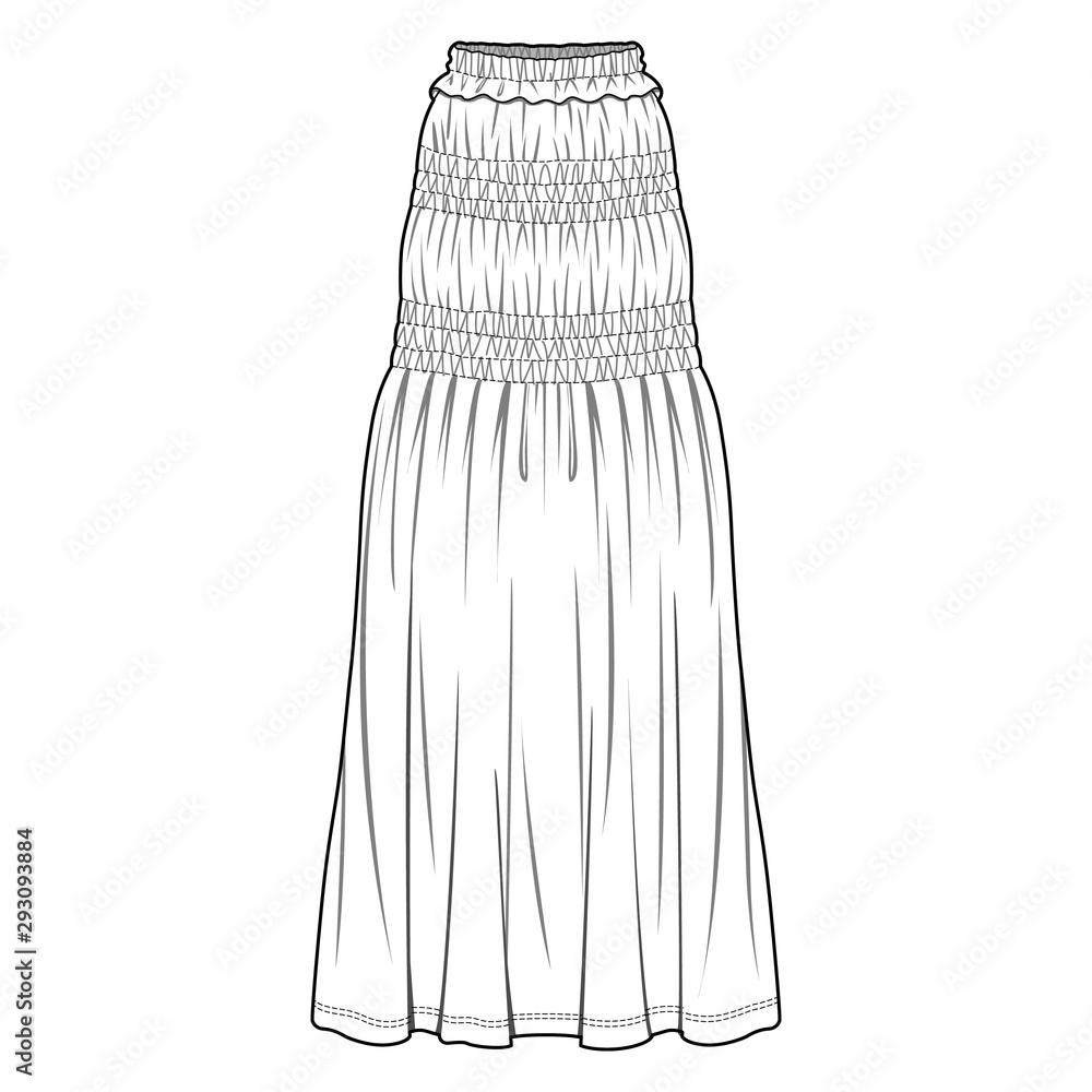 Skirt fashion flat sketch template Skirt fashion flat sketch template
