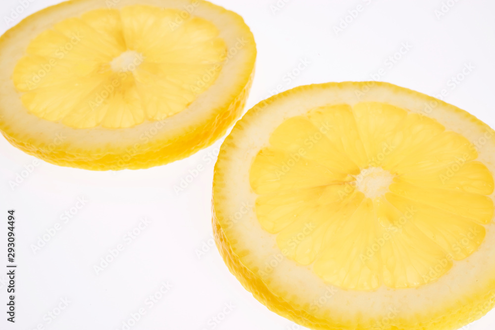 slice of lemon isolated on white background slice of lemon isolated on white background