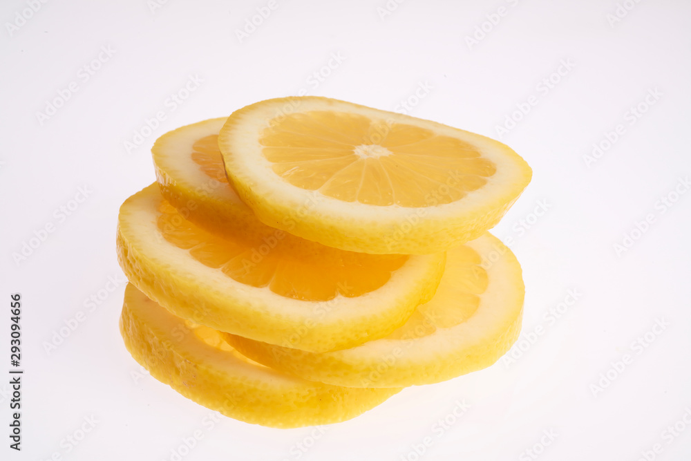 slice of lemon isolated on white background slice of lemon isolated on white background