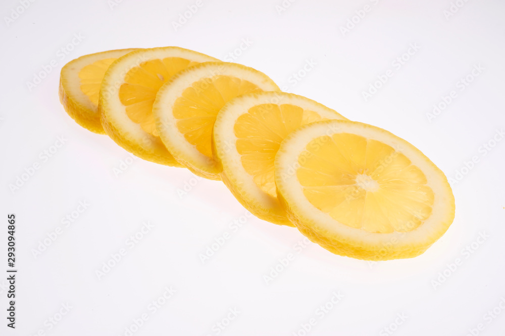 slice of lemon isolated on white background slice of lemon isolated on white background