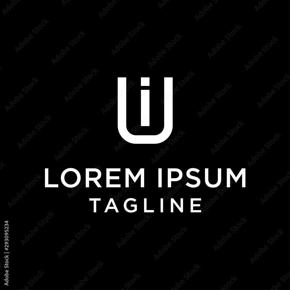 initial letter logo UI, IU logo template