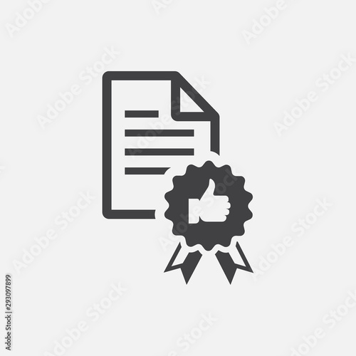 document thumb up approved icon design template, approval file icon, document logo icon, approval file design, vector illustration