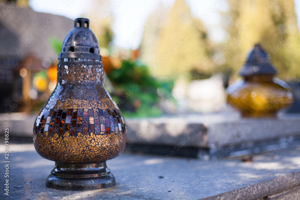 All Souls' Day - cemetery, memory of the dead, prayer and candles