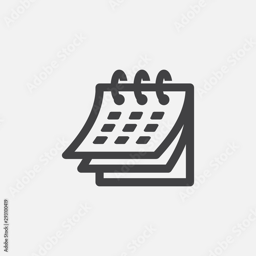 Calendar Icon in trendy flat style isolated on grey background. Calendar symbol design, logo, app, UI. Vector illustration
