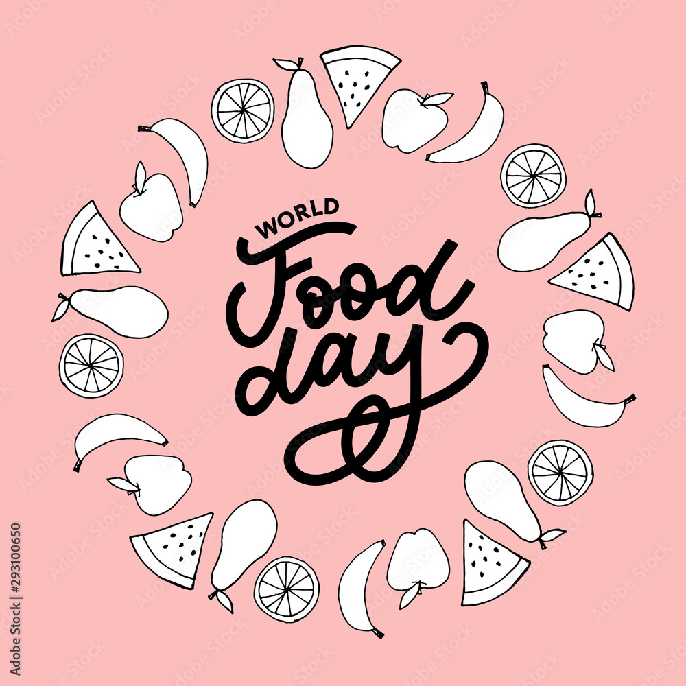 World Food Day Vector Illustration. Suitable for greeting card, poster and banner. World Food Day Vector Illustration. Suitable for greeting card, poster and banner.