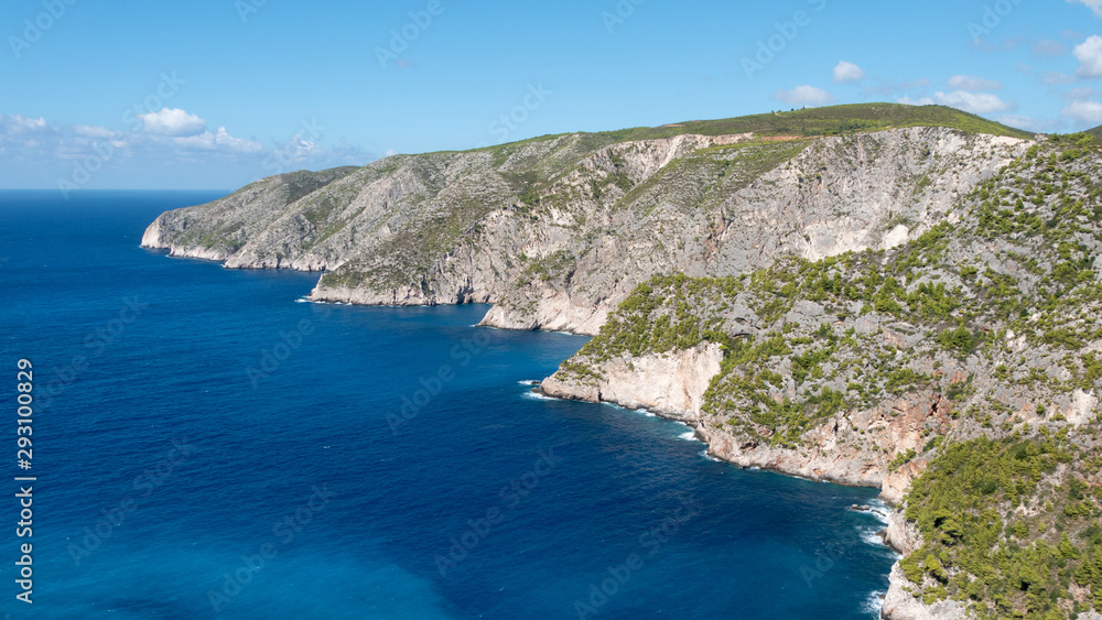 View of the rocky coast of Kampi, Zante island, Greece