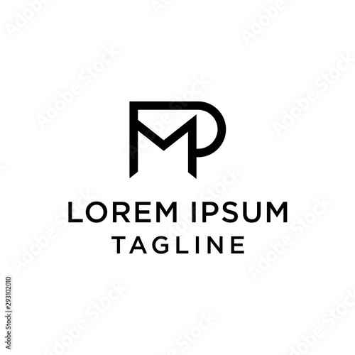 initial letter logo mp, pm, logo template