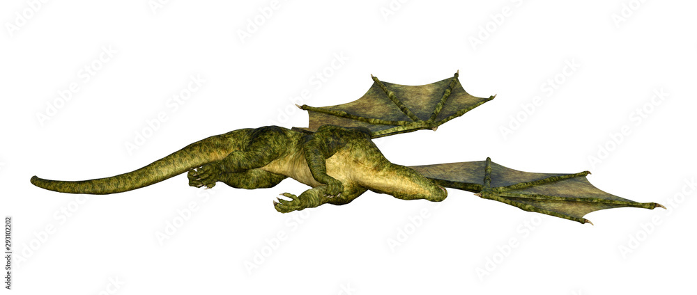 3D Rendering Fairy Tale Dragon on White 3D Rendering Fairy Tale Dragon on White