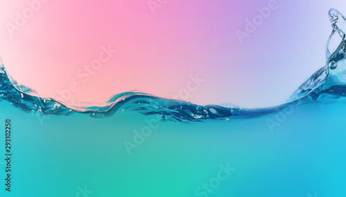 water splash wave on color gradient background