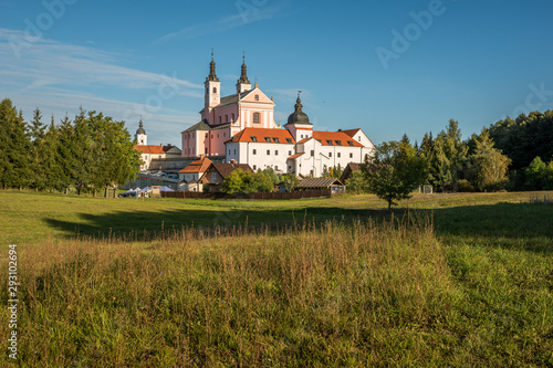 Obraz na plátně Church and monastery in Wigry on a sunny day, Podlaskie, Poland