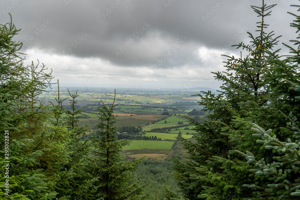 Wicklow way landscape in a cloudy day.