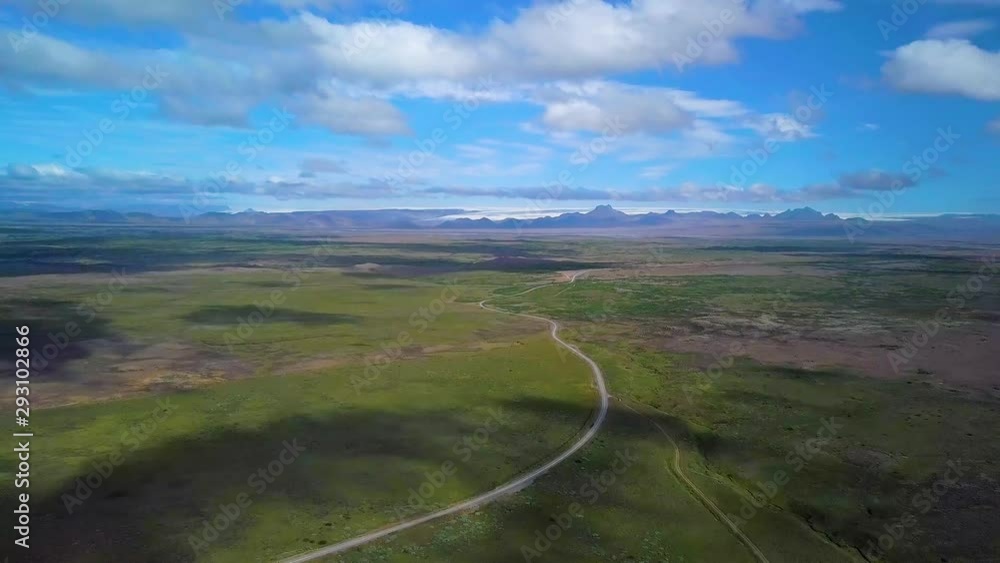 Aerial view of Icelandic nature, volcanic mountain area on a summer cloudy day. 4K Aerial view of Icelandic nature, volcanic mountain area on a summer cloudy day. 4K