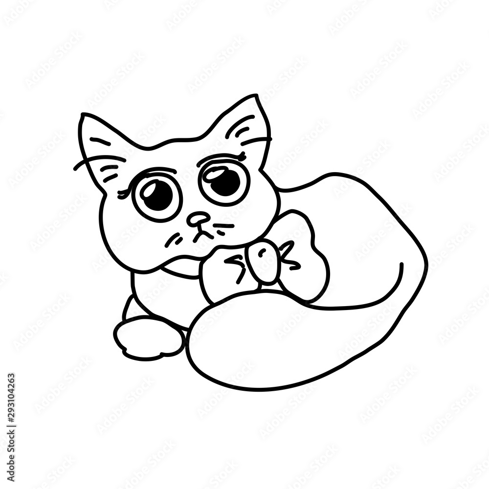 Naklejka premium Cute cat illustration