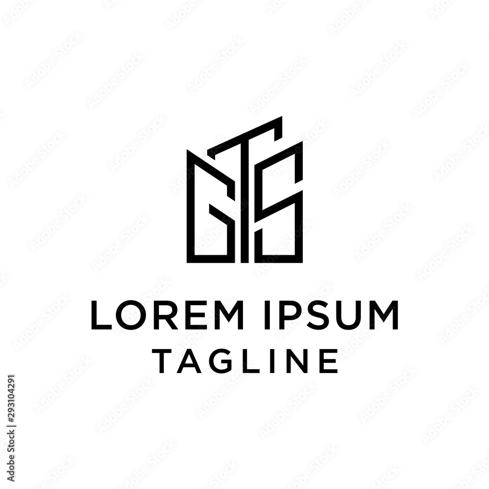 GTS Initial Building Logo Illustration GTS Initial Building Logo Illustration