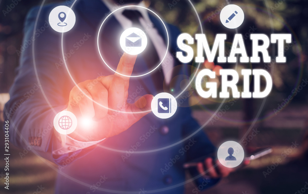 Writing note showing Smart Grid. Business concept for includes of operational and energy measures including meters Writing note showing Smart Grid. Business concept for includes of operational and energy measures including meters