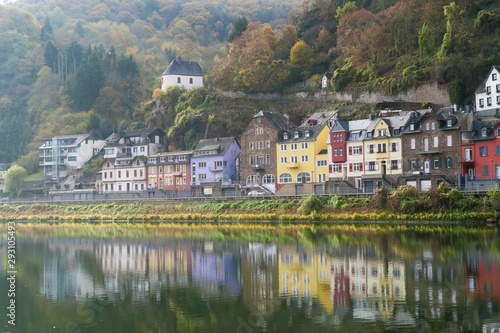 Cochem in autumn with Moselle river, Cochem, Germany