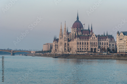 Hungarian parliament in Budapest on the Danube river © k_samurkas
