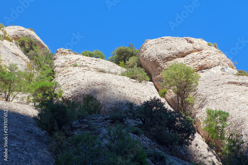 large cliff rocks of Montserrat mountains in Spain 