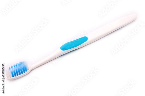 Close up Toothbrush isolated on a white background.