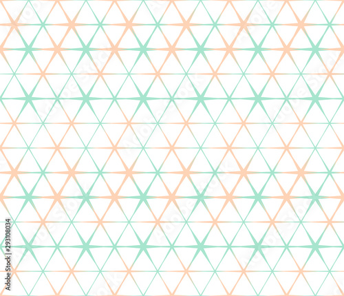 Seamless abstract hexagons and triangles textile pattern. Multicolor modern stylish background cover geometric shapes.