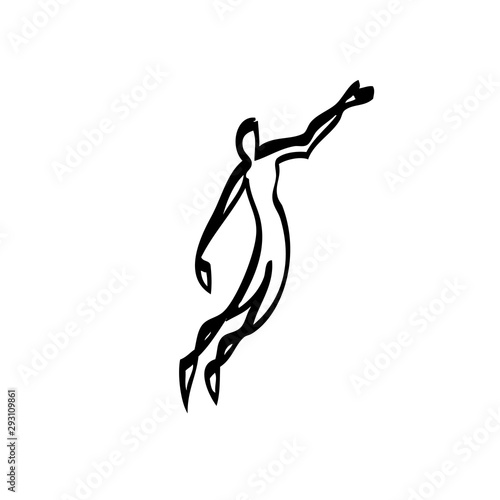 Jump man, Stock vector illustration isolated on white background.