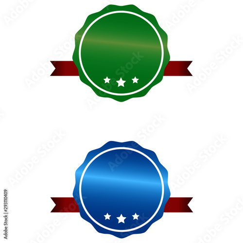 Set badges upon ribbons vector